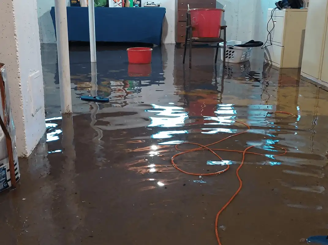 Basement with boiler, cabinets and washing machine completely flooded in Dallas, TX